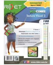Bloco Textura Visual 3 A4 7Cores 180g 36 FLS Novaprint RIDET - RIDET - NOVA PRINT