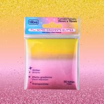 Bloco Tili Notes Gradiente Glitter Notas Adesivas 50 Folhas Tilibra Brilhante Transparente Anotações