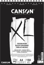 Bloco Xl Dessin Noir Black Canson 9086 150g/m² A4 40 Folhas