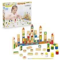 Blocos Construtor Colorir E Brincar 60 Peças 713 - Junges