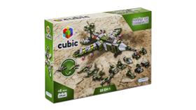 Blocos Cubic Avião De Combate 576 Peças Multikids - Br1620