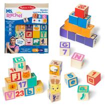 Blocos de aprendizagem de madeira Melissa & Doug Letter Number 18M+