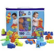 Blocos de brinquedo Mega Bloks First Builders 150 unidades azuis
