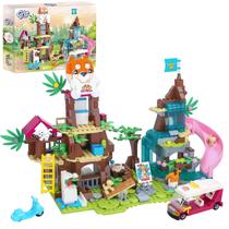 Blocos de construção BRICK STORY Friends Jungle Tree House Pet