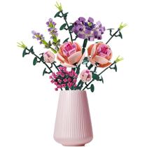 Blocos de construção: buquê de flores Chodia Pink Rose, 413 unidades