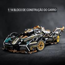 Blocos de Construção Carro V12 Preto, Brinquedo Criativo para Crianças e Colecionadores