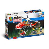 Blocos de Construção Cubic Jr Helicóptero de Bombeiro Multikids - BR2307