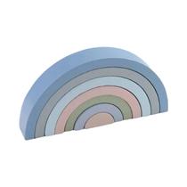Blocos De Construção De Arco-Íris De Madeira Montessori Para Crianças, Brinquedo Educativo De Cores