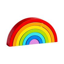 Blocos De Construção De Arco-íris De Madeira Montessori Para Crianças, Brinquedos De Aprendizagem