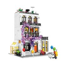 Blocos De Construção De Arquitetura Europeia, Brinquedo De Tijolos Para Jardim, Hotel, Vila, Vista