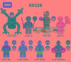 Blocos de construção de brinquedo Spider-Man Green Goblin com luz elétrica