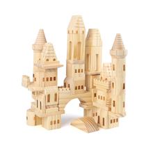 Blocos de construção de castelo de madeira Garlictoys 75 peças para crianças