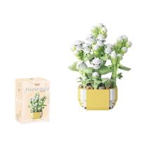 Blocos De Construção De Flores Suculentas, Kits De Modelo De Plantas Em Vasos Diy Para Crianças,