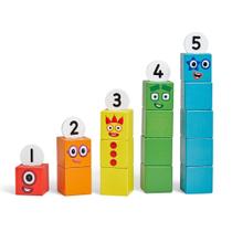 Blocos de construção de madeira hand2mind Numberblocks 1-5 crianças