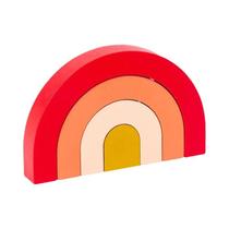 Blocos De Construção De Madeira Montessori Arco-Íris Jogo Educacional De Empilhamento E Equilíbrio