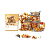 Blocos De Construção De Madeira Para Crianças LOZ-1380 Casa De Sorvete Panda Mini Modelo De Rua