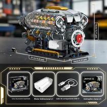 Blocos De Construção De Motor V8 Brinquedo Modelo De Exibição De Mesa 692pcs Construa Seu Próprio