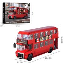 Blocos De Construção De Ônibus Retrô Britânico De Dois Andares 745PCS Modelo De Ônibus De Turismo Da