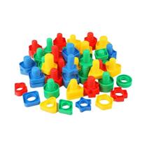 Blocos De Construção De Reconhecimento De Cor Em Forma De Porca Infantil 6 Peças Brinquedos