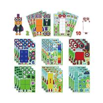 Blocos De Construção Digitais Infantis Fofos 8 Peças Quebra-Cabeça Adesivos Interativos DIY