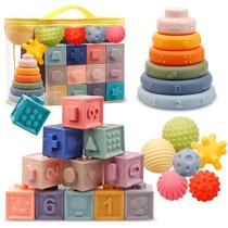 Blocos de construção empilháveis Montessori Toys IFLOVE para bebês