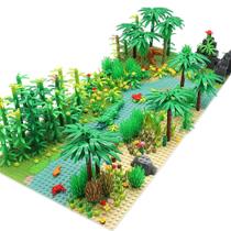 Blocos de construção Feleph Rainforest Jungle com 2 placas de base Blocos de construção Feleph Rainforest Jungle com 2 placas de base