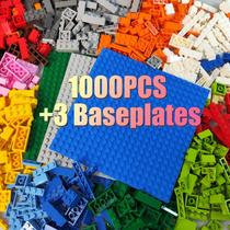 Blocos de construção HUIZDQ 1000 peças com 3 placas de base 16x16cm Blocos de construção HUIZDQ 1000 peças com 3 placas de base 16x16cm