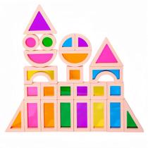Blocos de construção Lexza Rainbow Stacking Sensory Toys 25 unidades