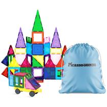 Blocos de construção Magnet Tile PicassoTiles PC61 com base de carro