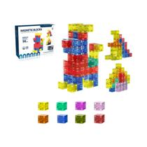 Blocos de Construção Magnéticos Coloridos (32-96 Peças) - Brinquedo Educativo para Crianças