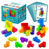 Blocos de construção magnéticos coskehan STEM Magic 3D Puzzle 7 unidades