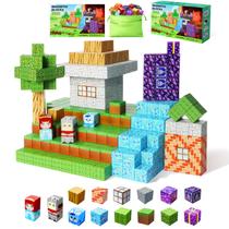 Blocos de construção magnéticos NVDILO Mine Magnet World Set 56 unidades