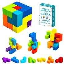 Blocos de construção magnéticos OUXIA Magic 3D Puzzle Cubes, conjunto de 7