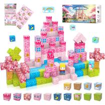 Blocos de construção magnéticos WSHIMIN Princess Castle 100 unidades