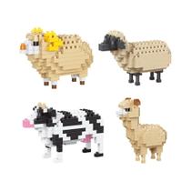 Blocos De Construção Micro Zoo 3D Para Crianças Conjunto De Animais Ovelha Decoração De Cena De