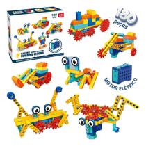 Blocos de Construção para Montar Kit De Robótica Com Motor e Engrenagens 180 Peças, Brinquedo Educativo e Criativo Fansikids