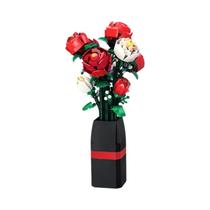 Blocos de Construção para Vaso de Rosas Vermelhas - Buquê de Flores Criativo