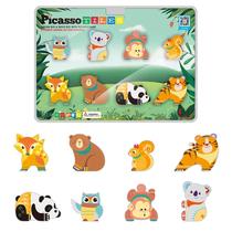 Blocos de construção PicassoTiles Magnet com 8 ímãs Forest Animal Blocos de construção PicassoTiles Magnet com 8 ímãs Forest Animal