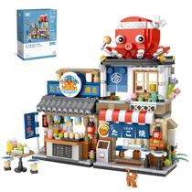 Blocos de construção QIUXQIU Japanese Takoyaki Shop, 72 unidades de brinquedo