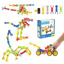 Blocos de construção SHUNLAM STEM Toys Kids 70 unidades com rodas