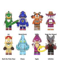 Blocos de construção Sonic, 8 peças, minifigura, Jet Metal, 4-5 cm