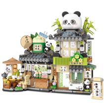 Blocos de construção Street View Tea Shop Mini Panda 860 unidades