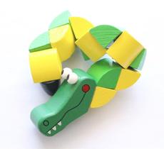 Blocos de construção Twisted Crocodile Twisting, verde madeira Blocos de construção Twisted Crocodile Twisting, verde madeira