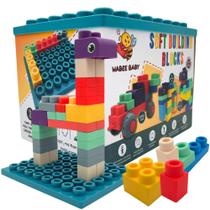 Blocos de construção WaBee Baby Big Soft 40 peças com rodapé Blocos de construção WaBee Baby Big Soft 40 peças com rodapé