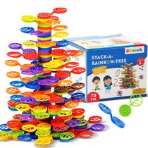 Blocos de empilhamento Chichalk Stack-a-Rainbow-Tree 70 peças