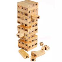 Blocos de empilhamento de madeira, número grande de 48 peças para crianças a partir de 3 anos