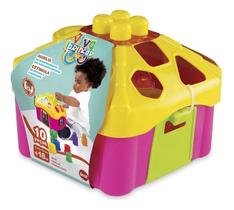 Blocos de Encaixar Casinha de Atividades Rosa 10 Peças Dismat