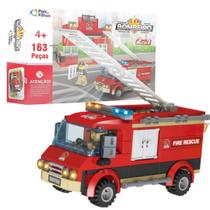 Blocos De Encaixe Lego Bombeiro Garagem Caminhao 164 Peças