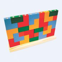 Blocos de encaixe tetris de madeira 25 peças grandes lindo