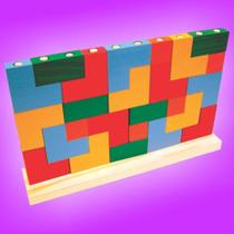 Blocos de encaixe tetris de madeira 25 peças grandes lindo Blocos de encaixe tetris de madeira 25 peças grandes lindo